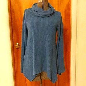 Sweater, teal, medium, turtleneck, Sonoma